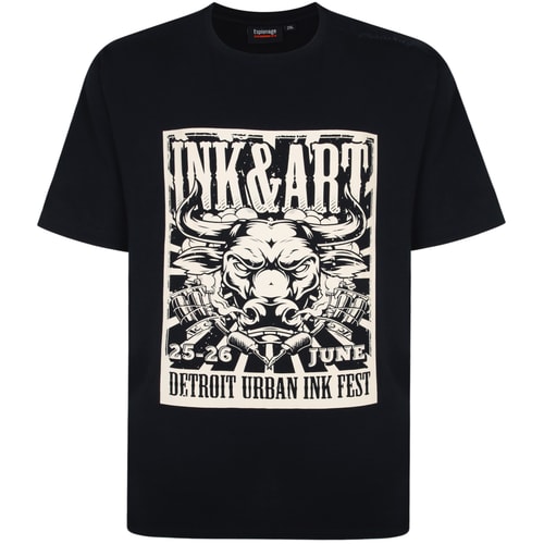 Espionage Ink Art Graphic Tee Navy